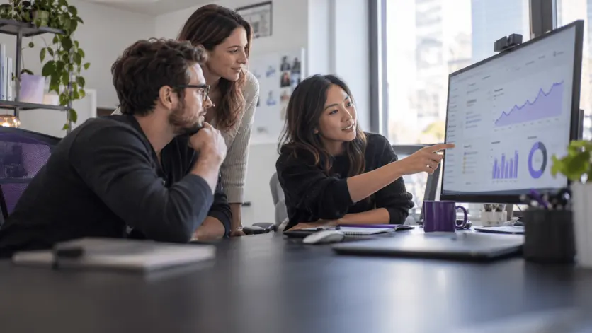 HAxel Digital specialists reviewing client performance data